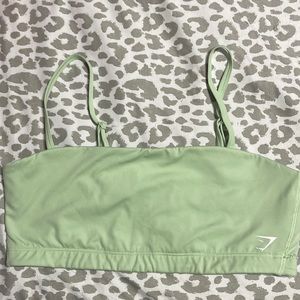 GYMSHARK Bandeau Sports Bra in Aloe Green